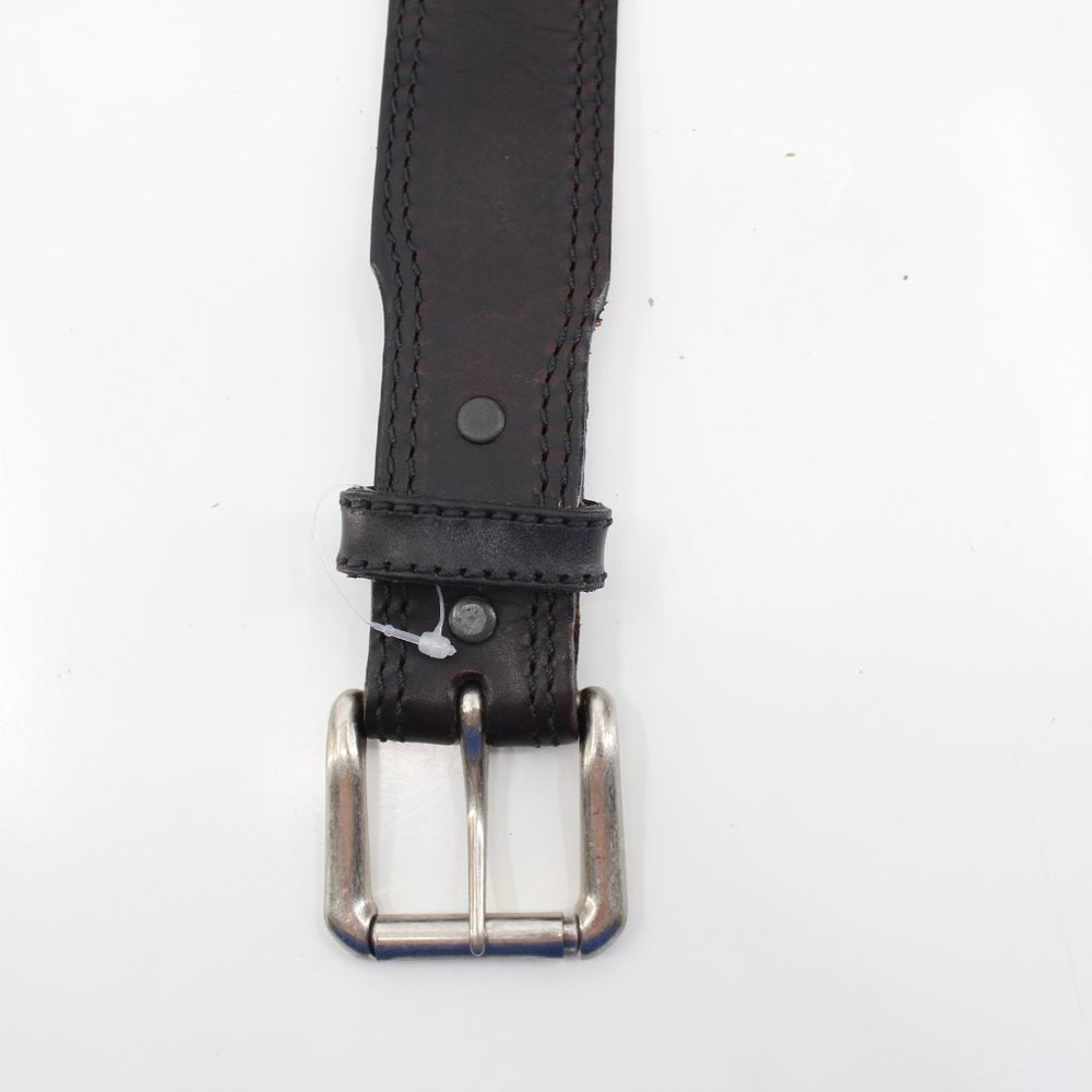 R.G. BULLCO U.S.A. Leather Belt Black Removable Brass Buckle Men's Unisex Sz 50 - Picture 2 of 12